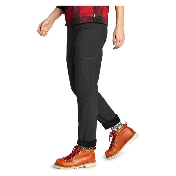 NWT Eddie Bauer Women's Fleece Lined Pull On Pants Black Size 4 $100 4D108 - Picture 2 of 4